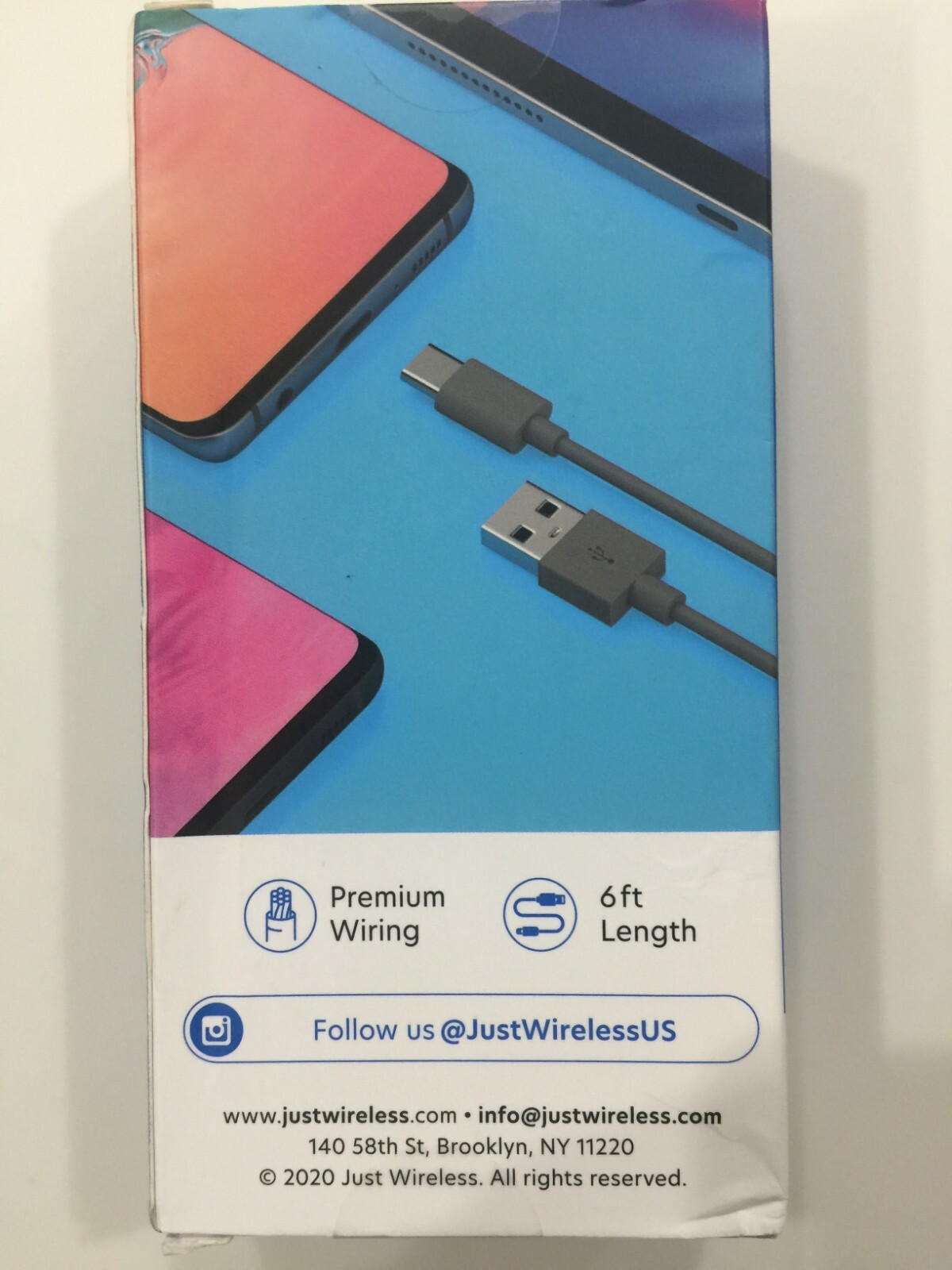 Just Wireless USB-C to USB 6ft Cable Model 05012 New