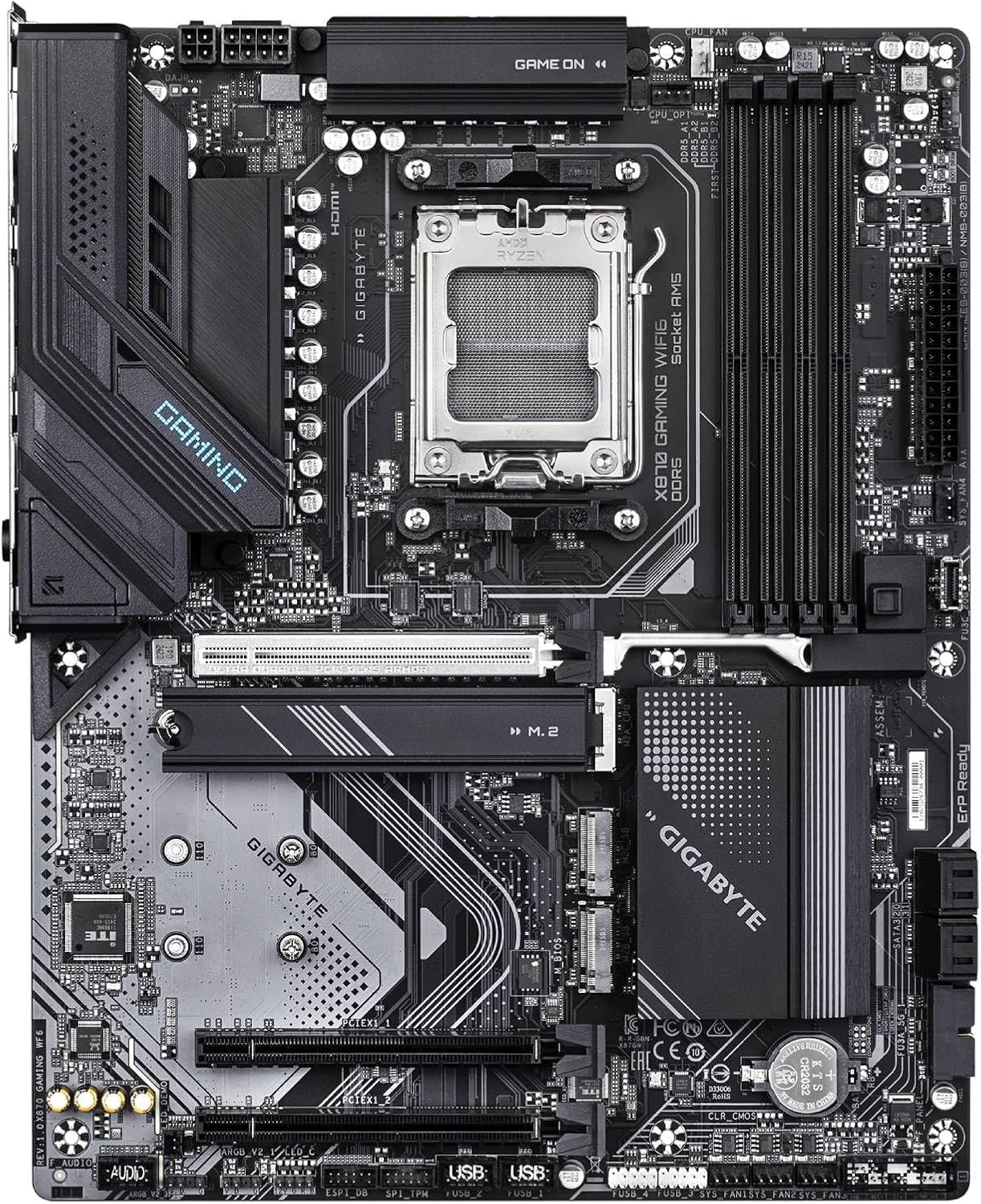 GIGABYTE X870 Gaming WIFI6 AM5 ATX DDR5 PCIe 5.0 USB4 WiFi 6 Motherboard