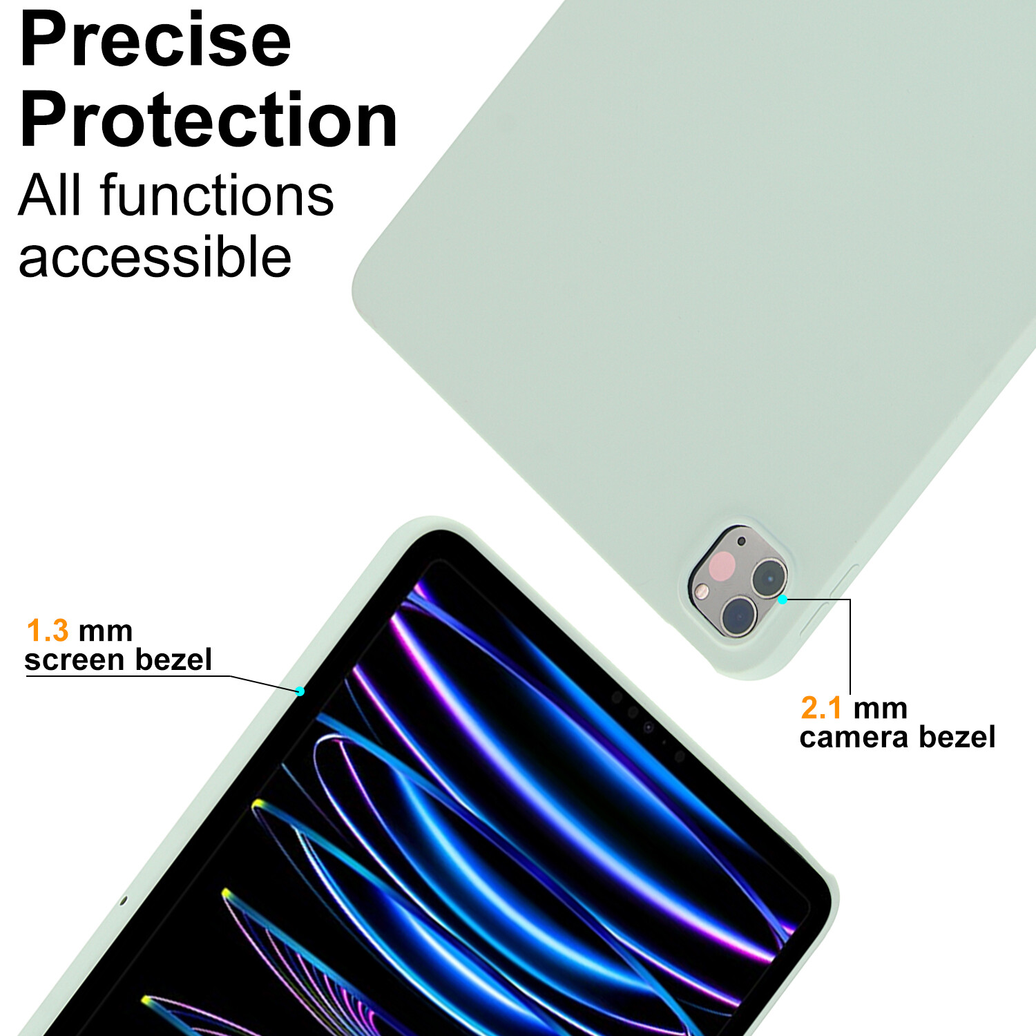 For iPad Pro 12.9/Pro 11/iPad 10.9/iPad 10.2/mini Lightweight Soft Silicone Case