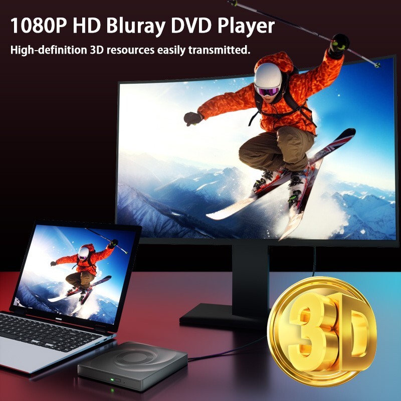 External Blu ray Drive, CD/DVD Drive for Laptop PC, Bluray Player Burner USB 3.0