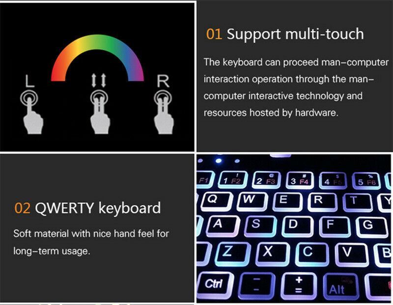 Mini 7 Color Backlit Handheld 2.4 USB Wireless Keyboard Keypad Fly Mouse Remote