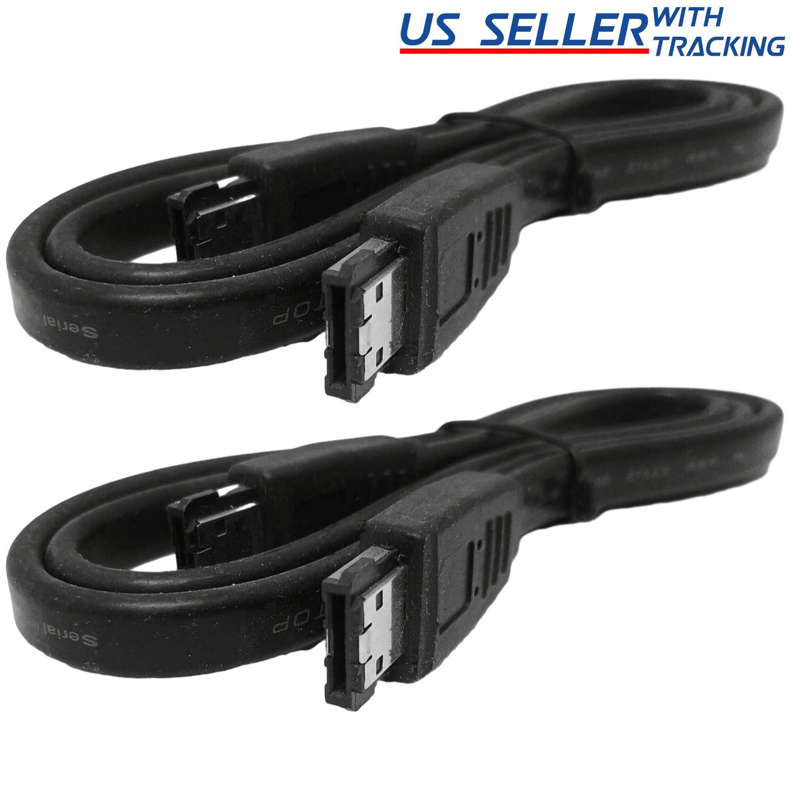 2-pack 1M 3FT eSATA to eSATA 7-Pin Shielded External Cable Cord, Black