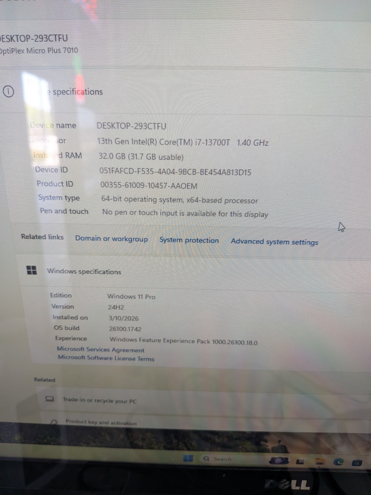 Dell Optiplex 7010 Micro PLus Intel Core i7-13700T 32GB RAM 512GB SSD WIN 11 PRO