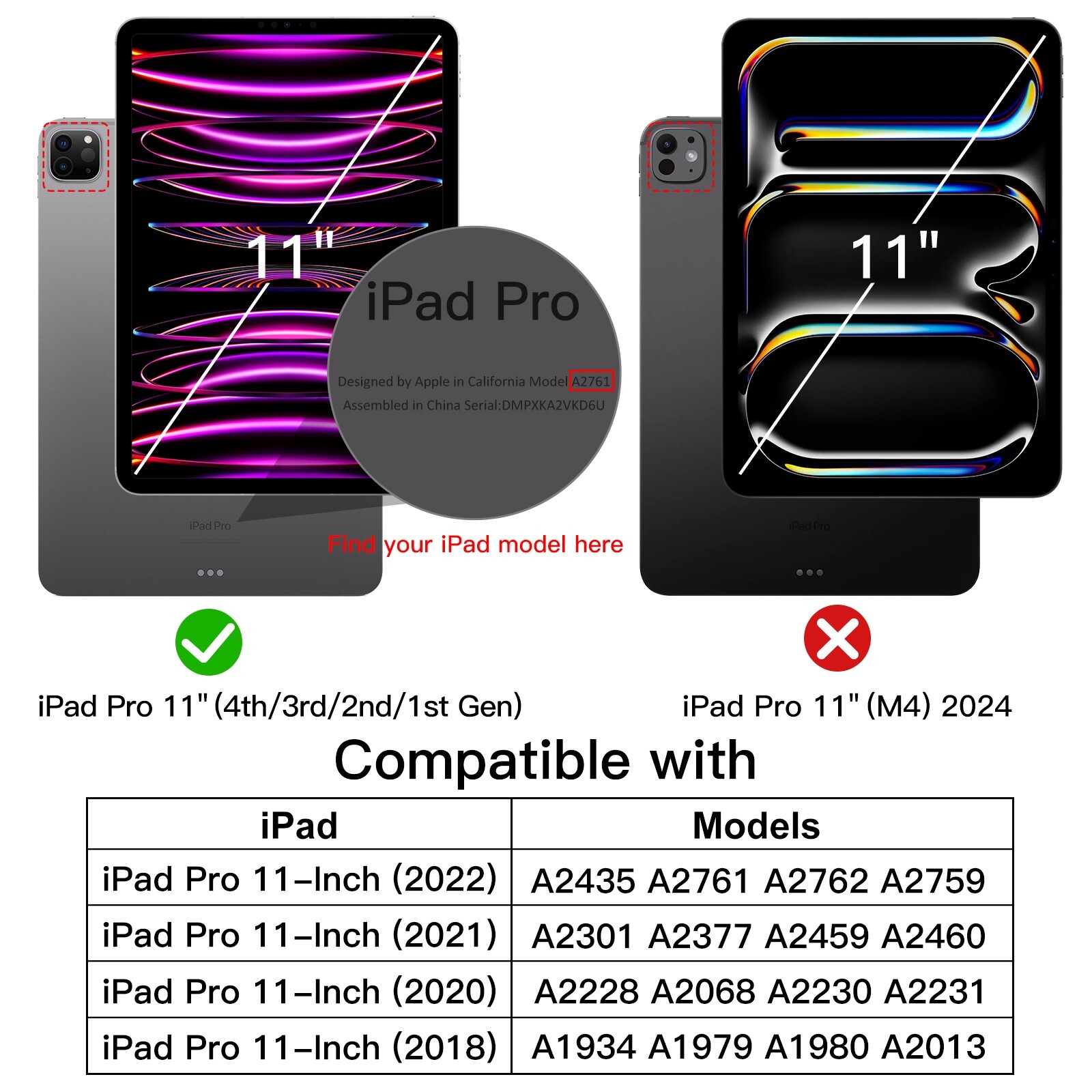 JETech Case for iPad Pro 11-Inch, 2022/2021/2020/2018 4th/3rd/2nd/1st Generation