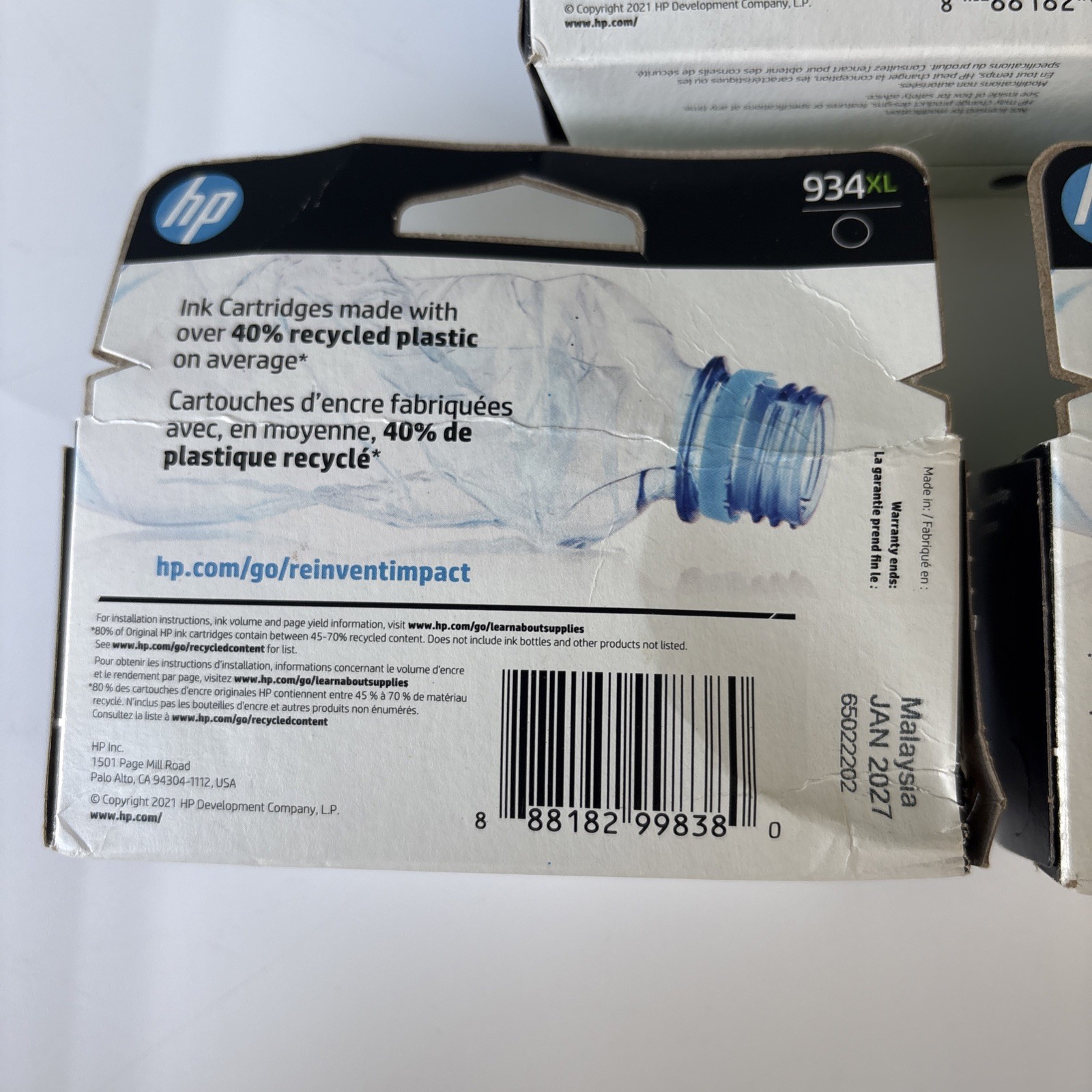 Lot of 3 HP 934XL Black Ink Cartridge Sealed New Exp 01/26, 07/2026, 01/27