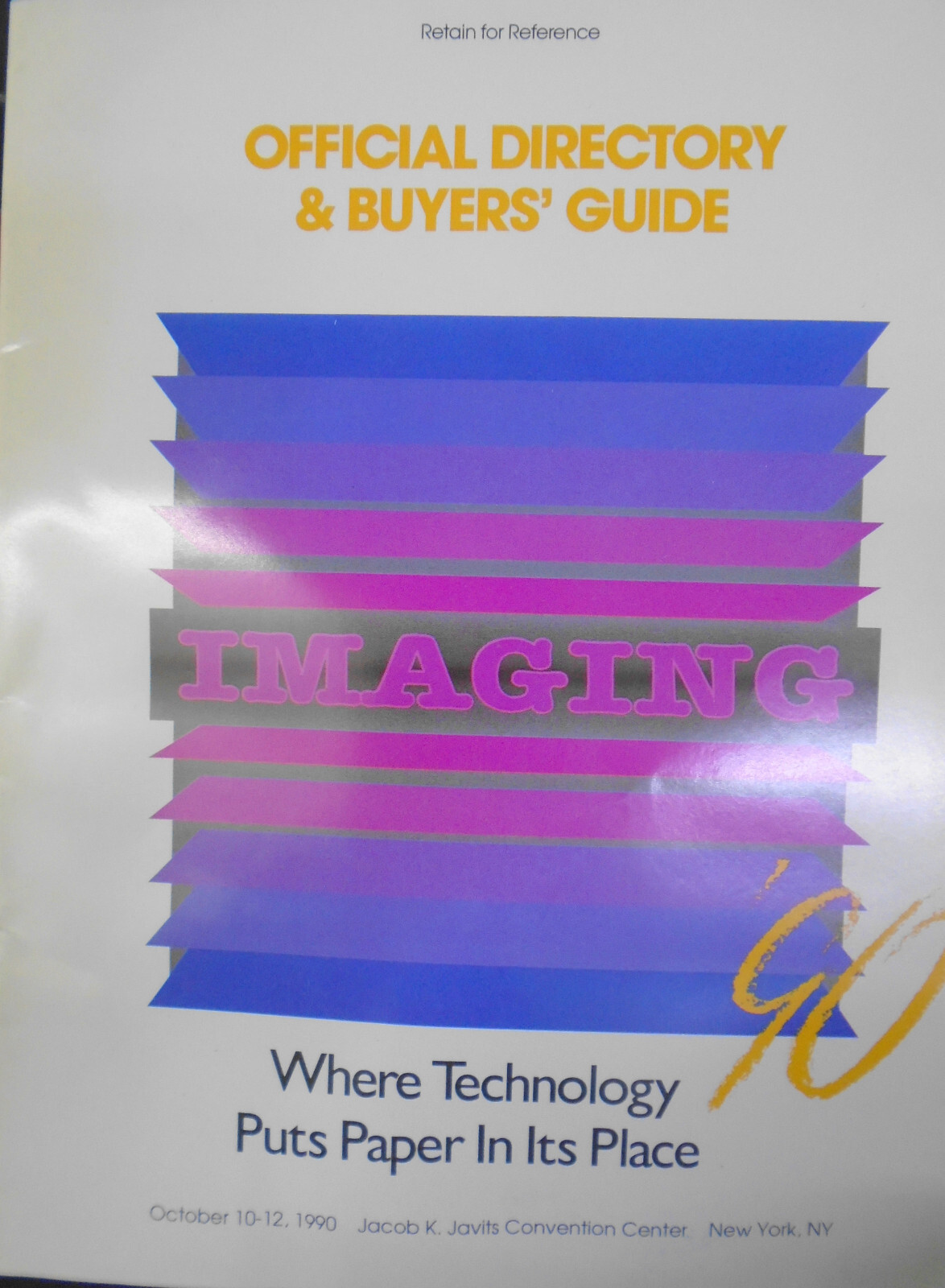 Imaging ’90, Official Directory & Buyer’s Guide – Oct. 1990 – Javits Center, NYC