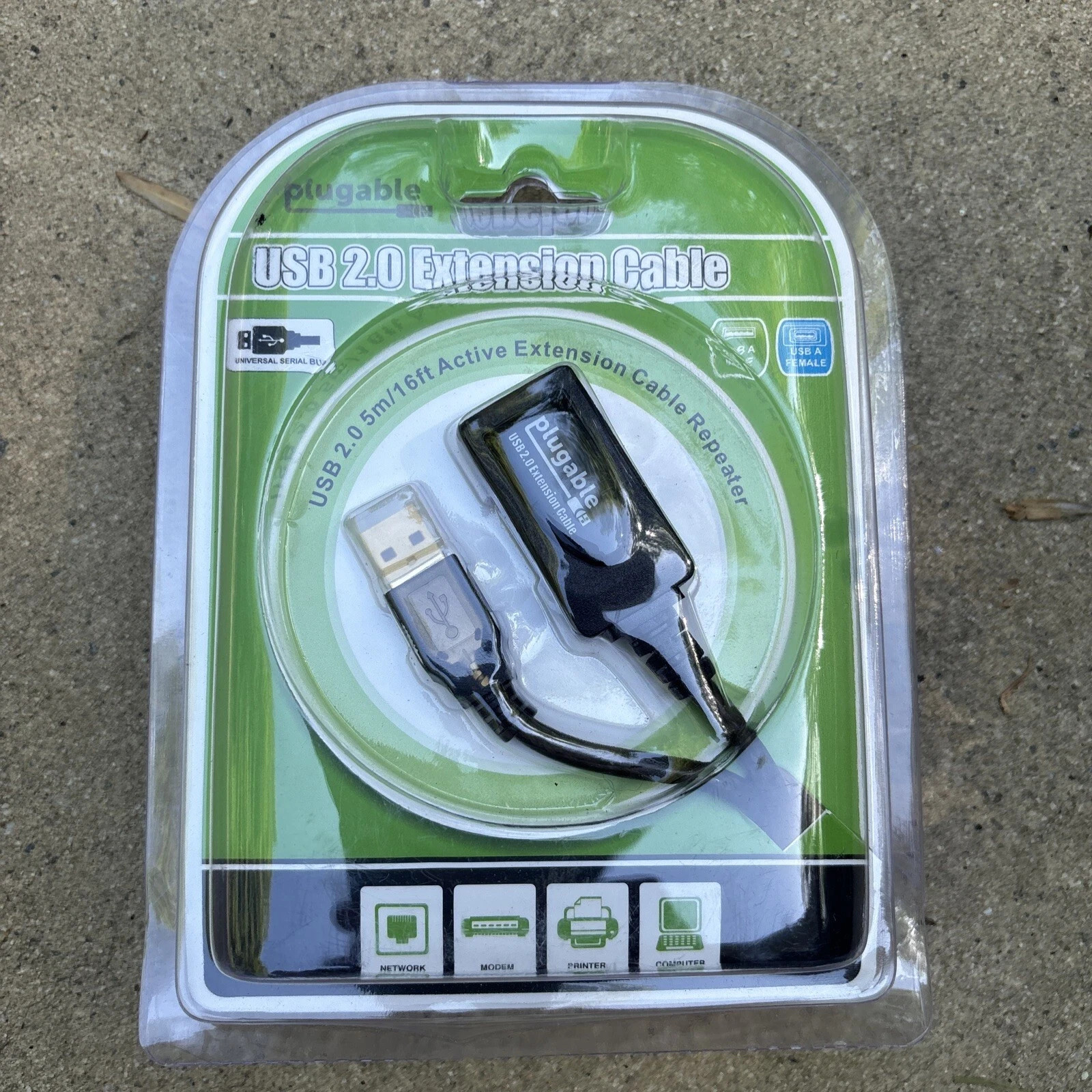 Plugable USB Extension Cable – USB 2.0 16ft (5m), New, Qty : 3