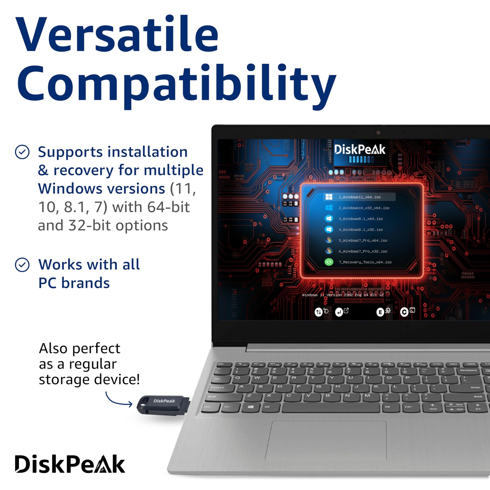 64GB Bootable USB Drive for Windows 11 & 10 – Clean Install, Upgrade, Reinstall