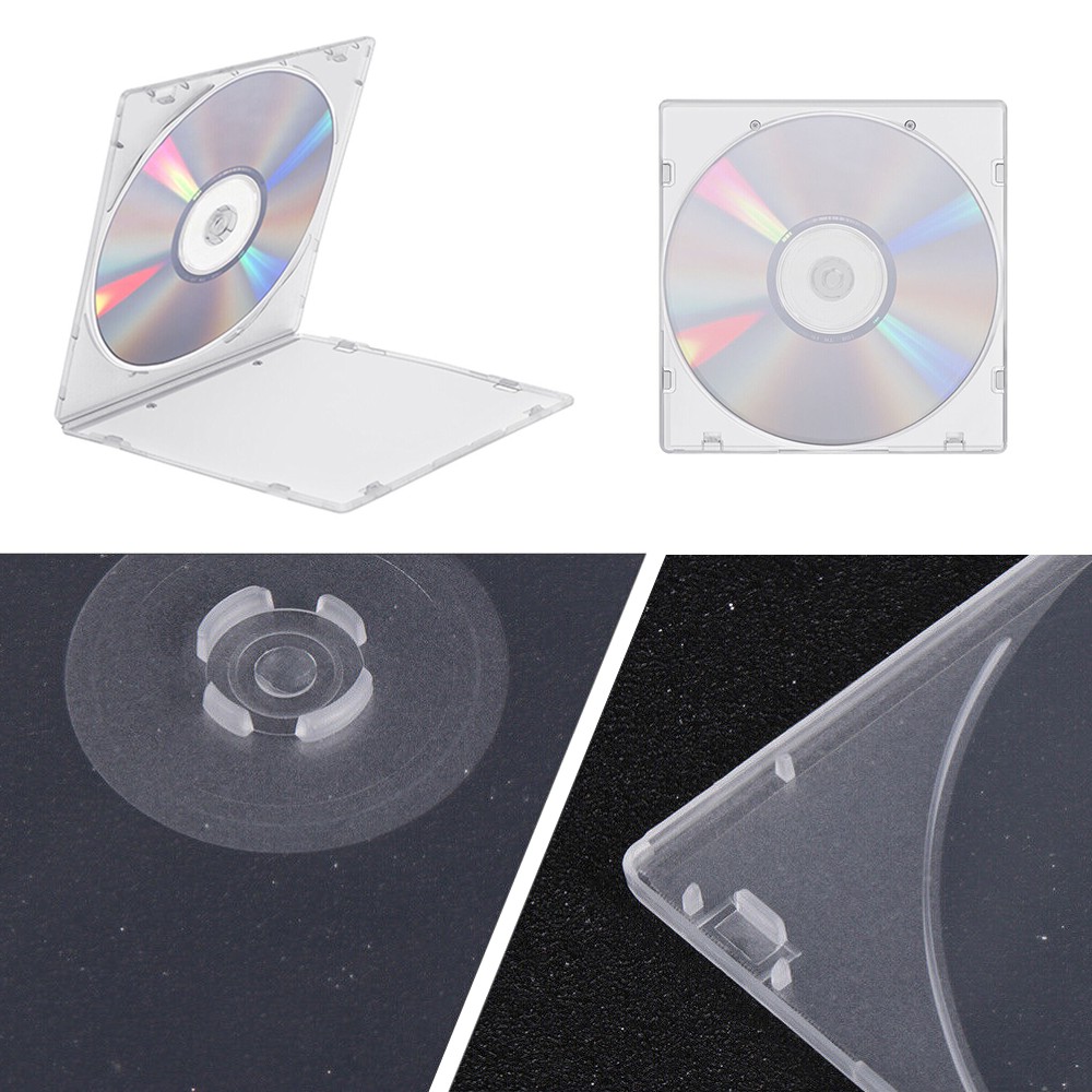 10-100 Pack Clear Single CD DVD Case PP Poly Plastic Cases Holder Storage Box