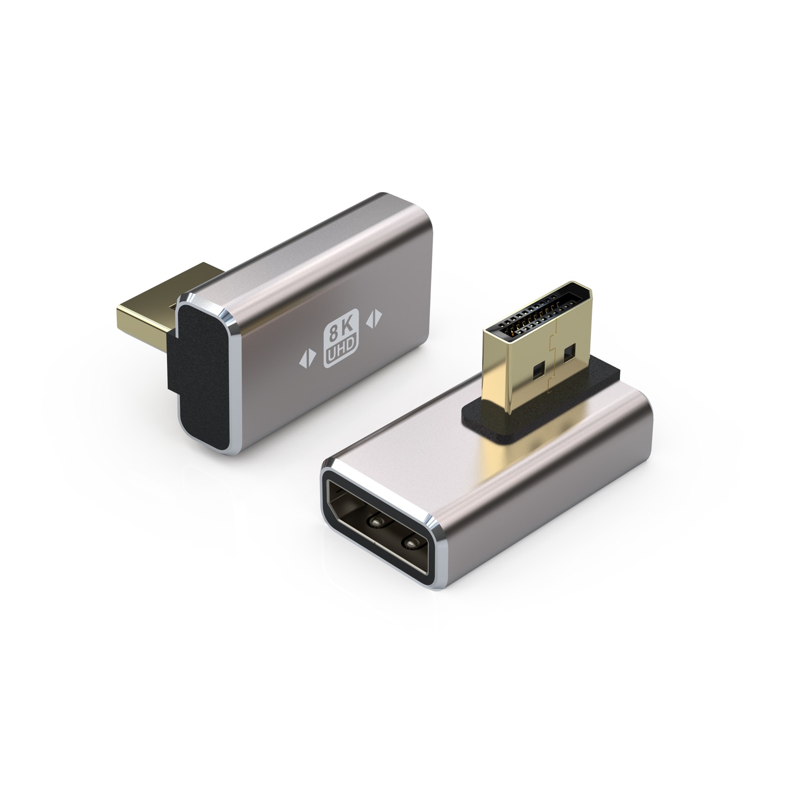 8K DisplayPort Converter Right Angle DP Male to Female Adapter for TV PC Laptop