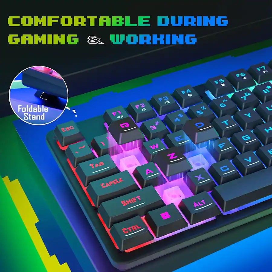REDRAGON S107-RGB-BA Gaming Keyboard+Mouse Combo,RGB Backlit Keyboard,10000DPI