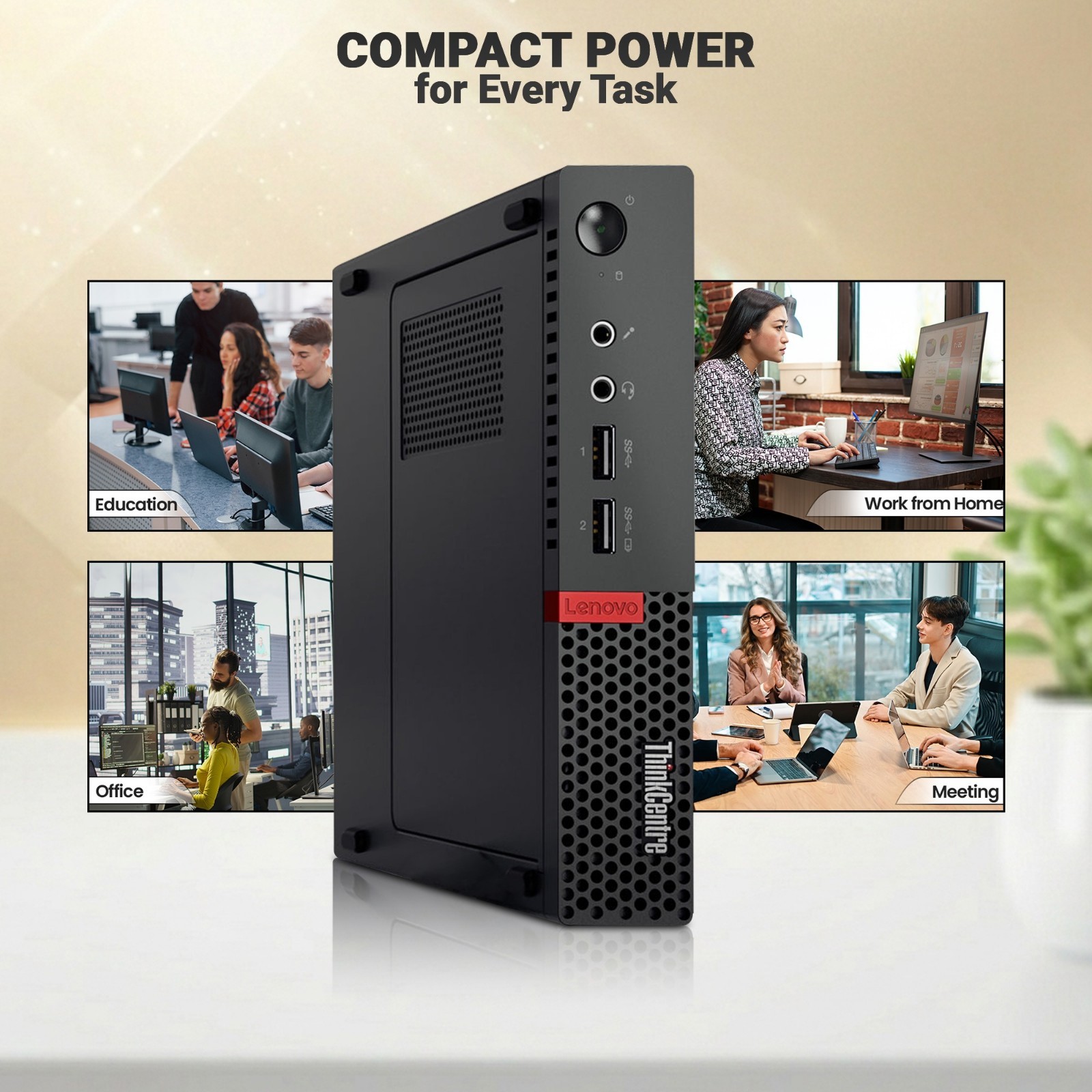 Lenovo M910q Desktop Tiny PC Intel i5-7th 32GB RAM 1TB SSD KB&M Wi-Fi Windows 11