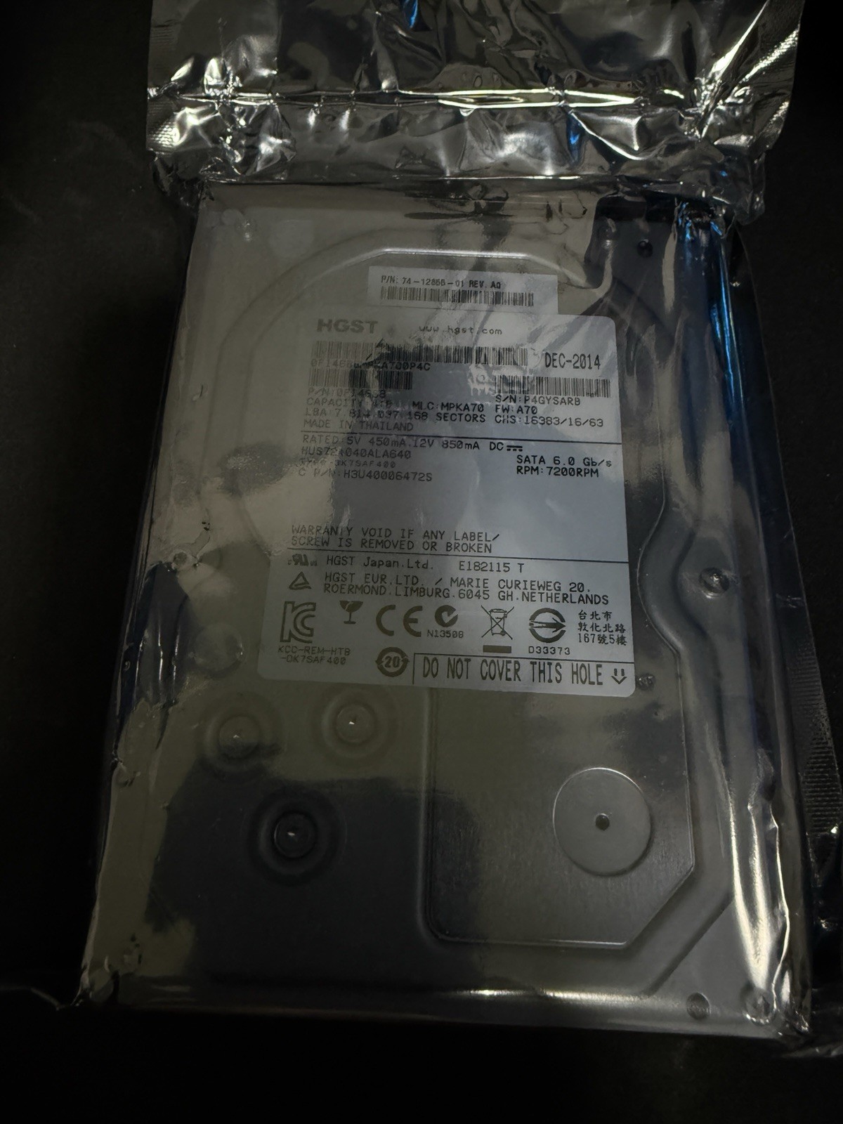 *SEALED* HGST H3U40006472S 4TB SATA HDD