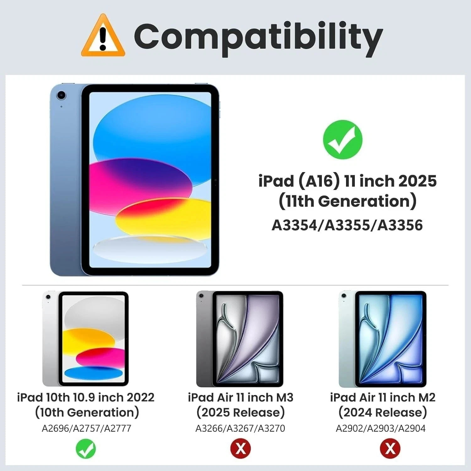 Clear Case for iPad (A16) 11Th Generation 2025 TPU Slim Shockproof Tablet Cover