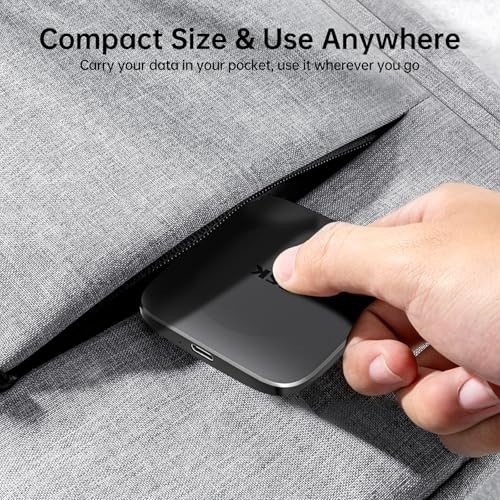 128GB Portable SSD External Drive, 550MB/s Fast USB 3.2 Type C & A Storage for i