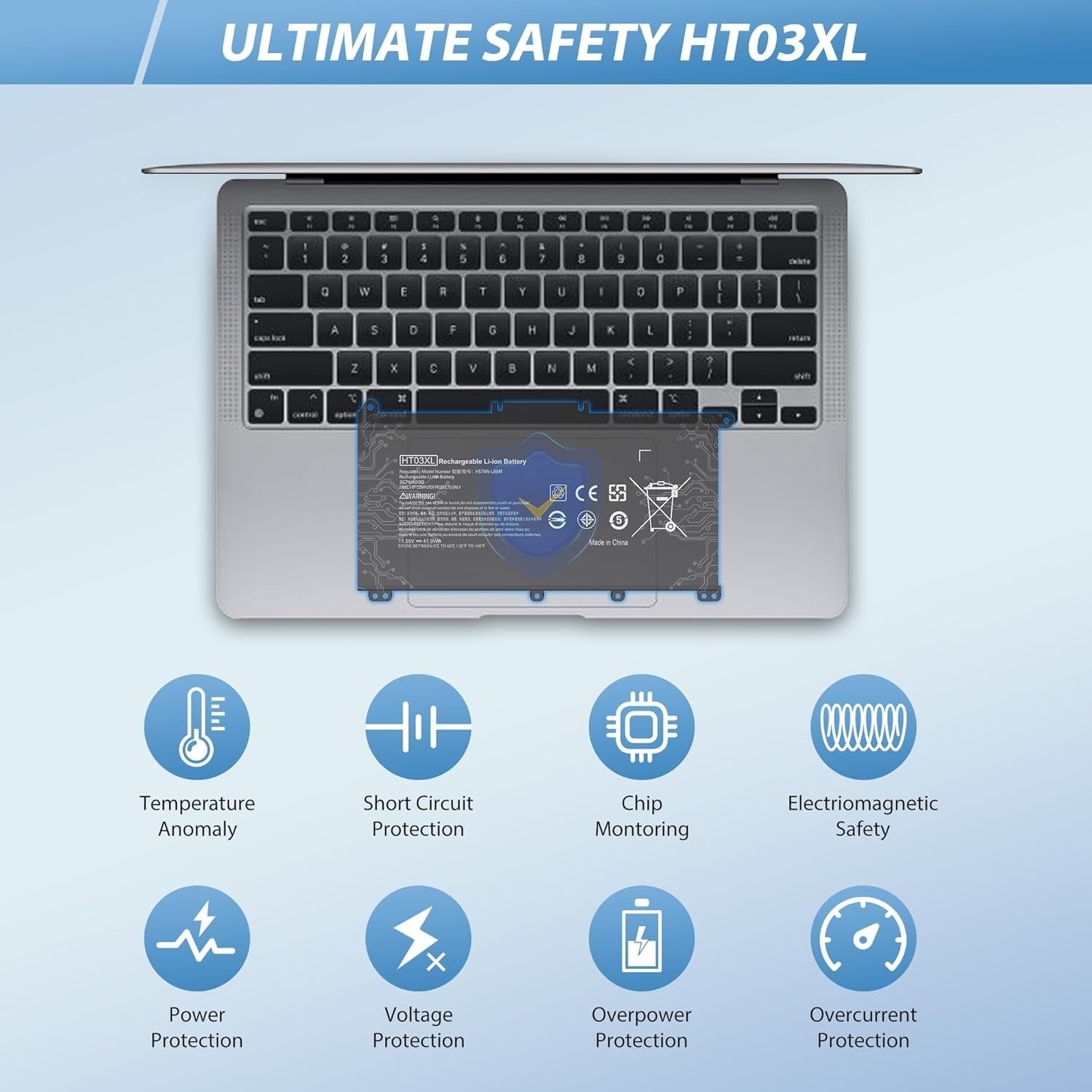 ✅Replace HT03XL Battery for HP Pavilion L11421-2C2 L11119-855 15-CS 15-DA 41.9Wh