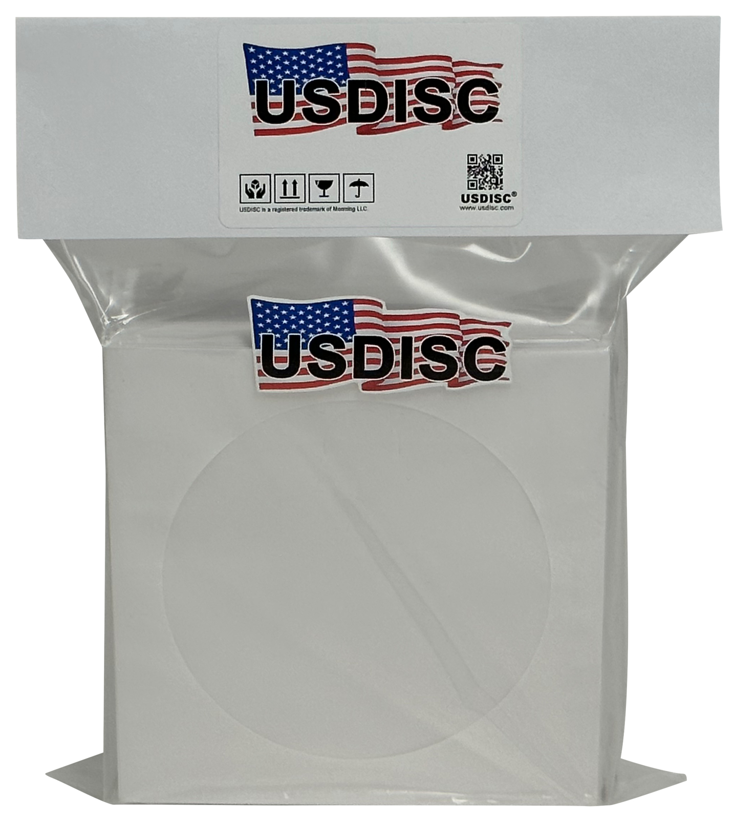 USDISC Paper Sleeves 80g Window, Flap (White) Lot