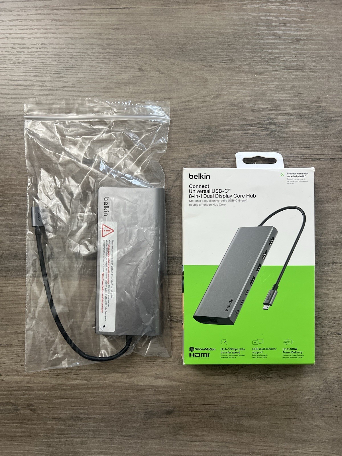 Belkin Connect Universal USB-C 8-in-1 Dual Display Core Hub w Silicon Motion