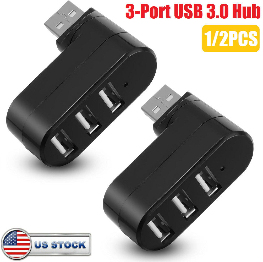 2× 3 Port High Speed USB 3.0 Multi HUB Splitter Expansion Desktop PC Laptop lot