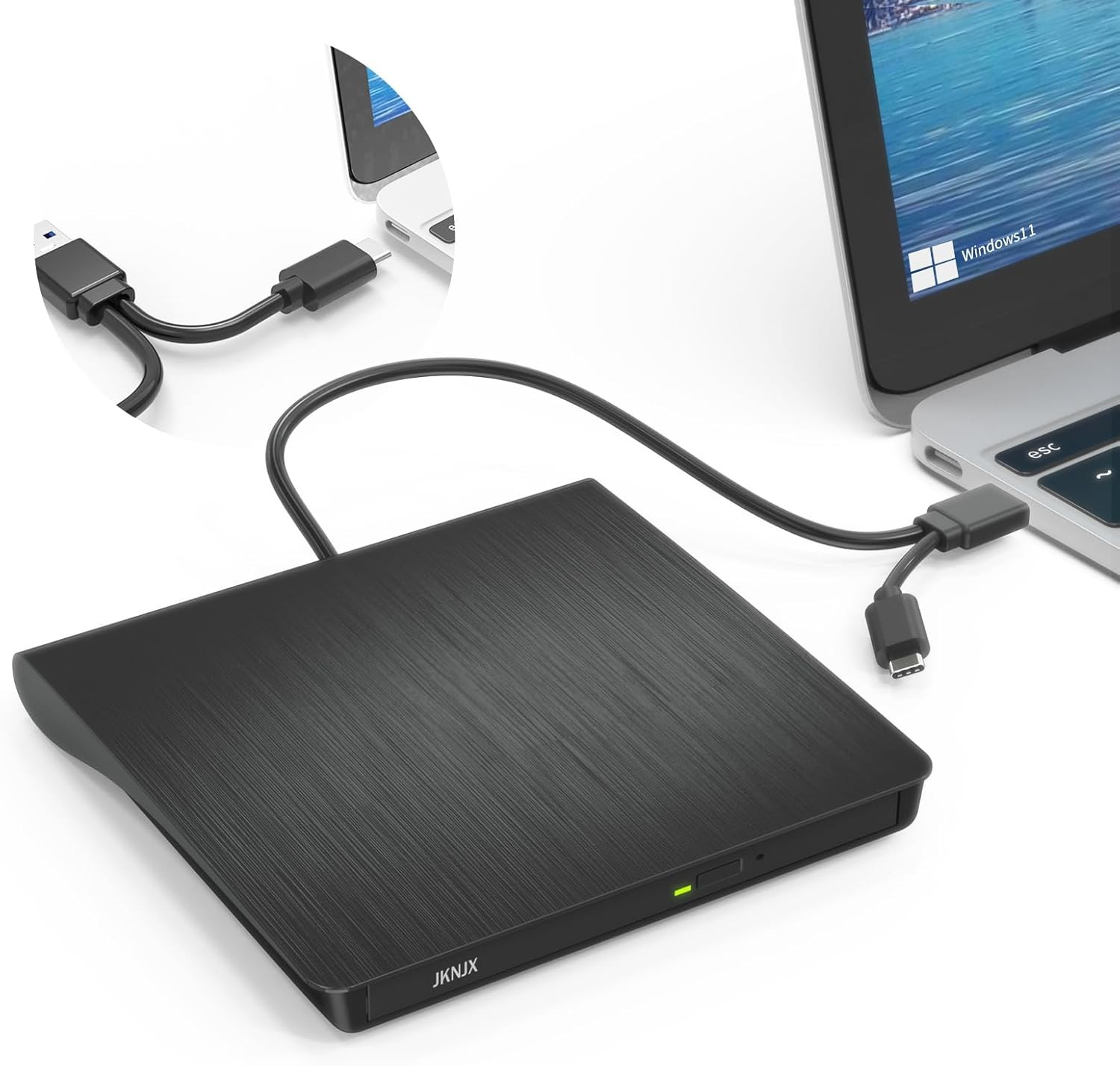 External CD DVD Drive,Usb 3.0 and Type-C CD DVD Disc Reader Writer Burner