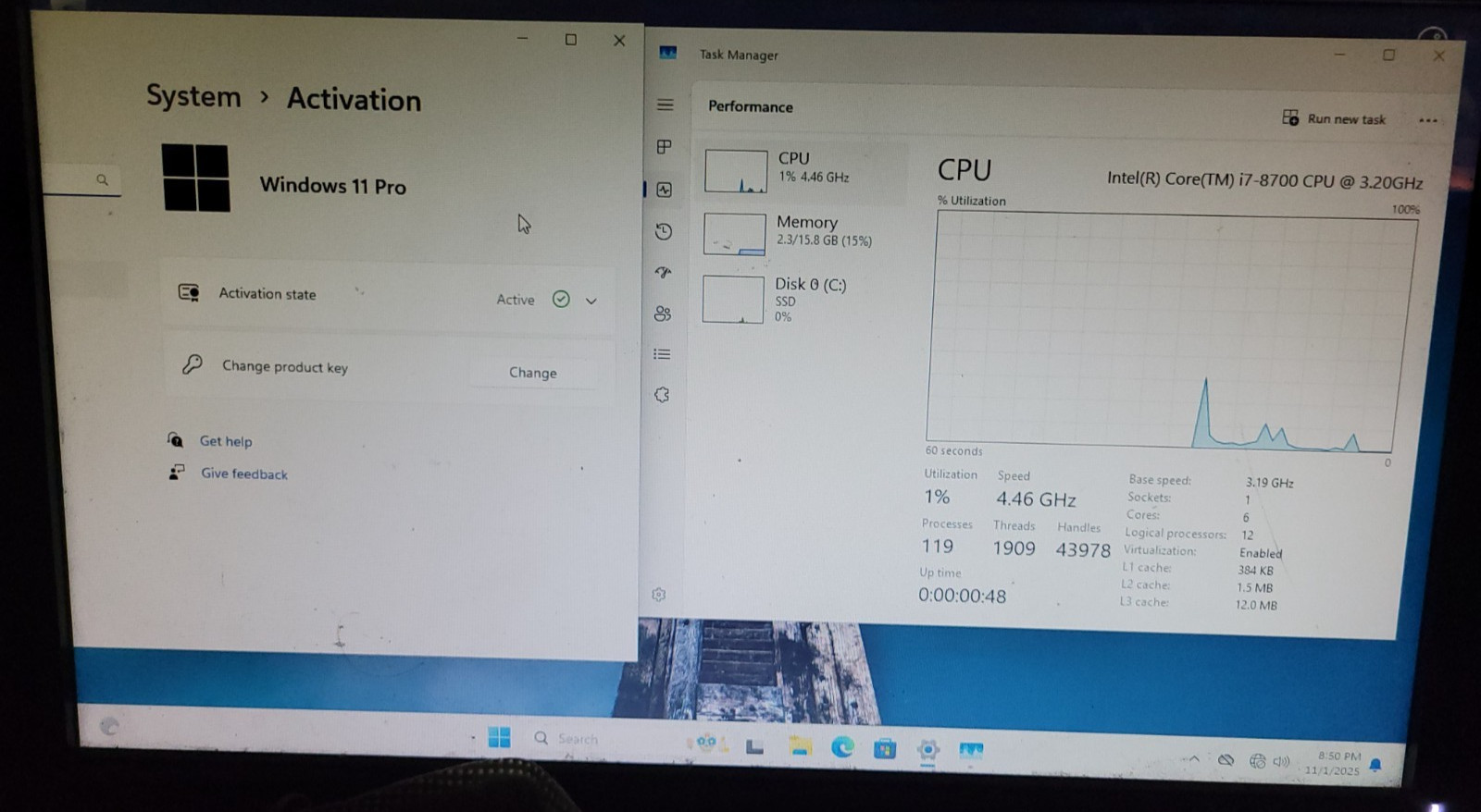 Dell OptiPlex 7060 MT Tower Desktop Intel i7-8700 16GB RAM 500GB SSD Win 11 Pro