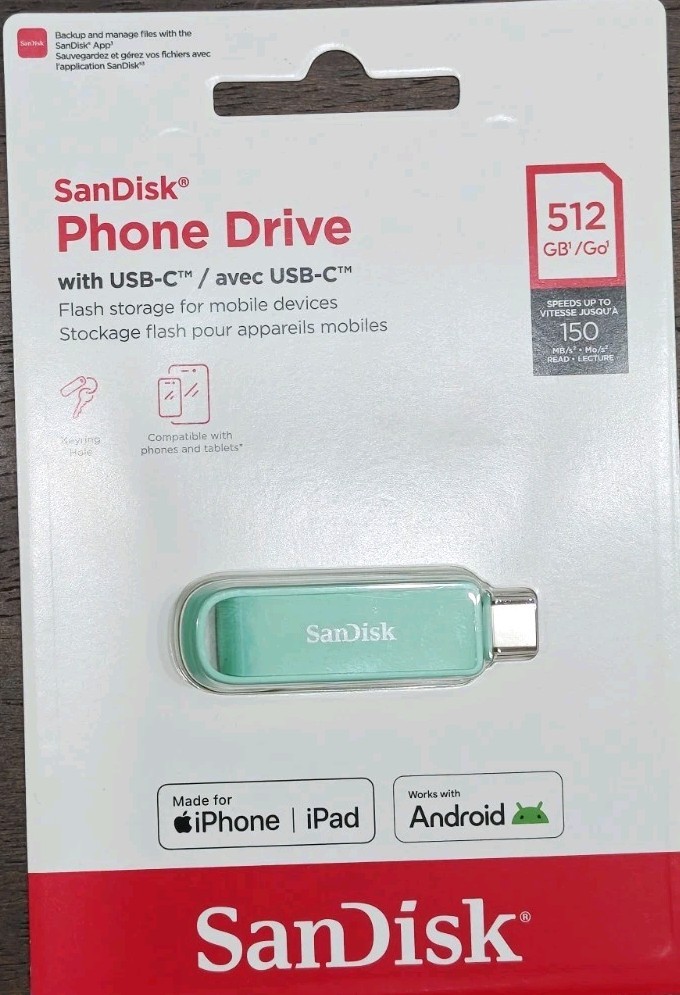 SANDISK – Phone Drive With USB-C 512GB Brand New sealed