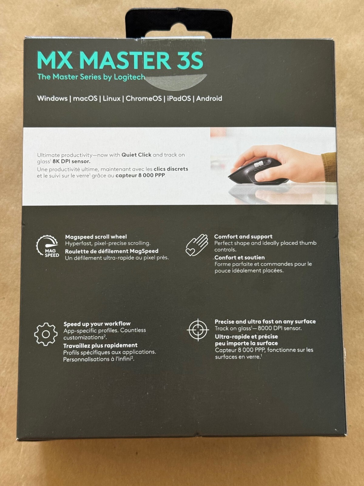 NEW LOGITECH MX MASTER 3S PERFORMANCE WIRELESS MOUSE COLOR: BLACK PN: 910-006556
