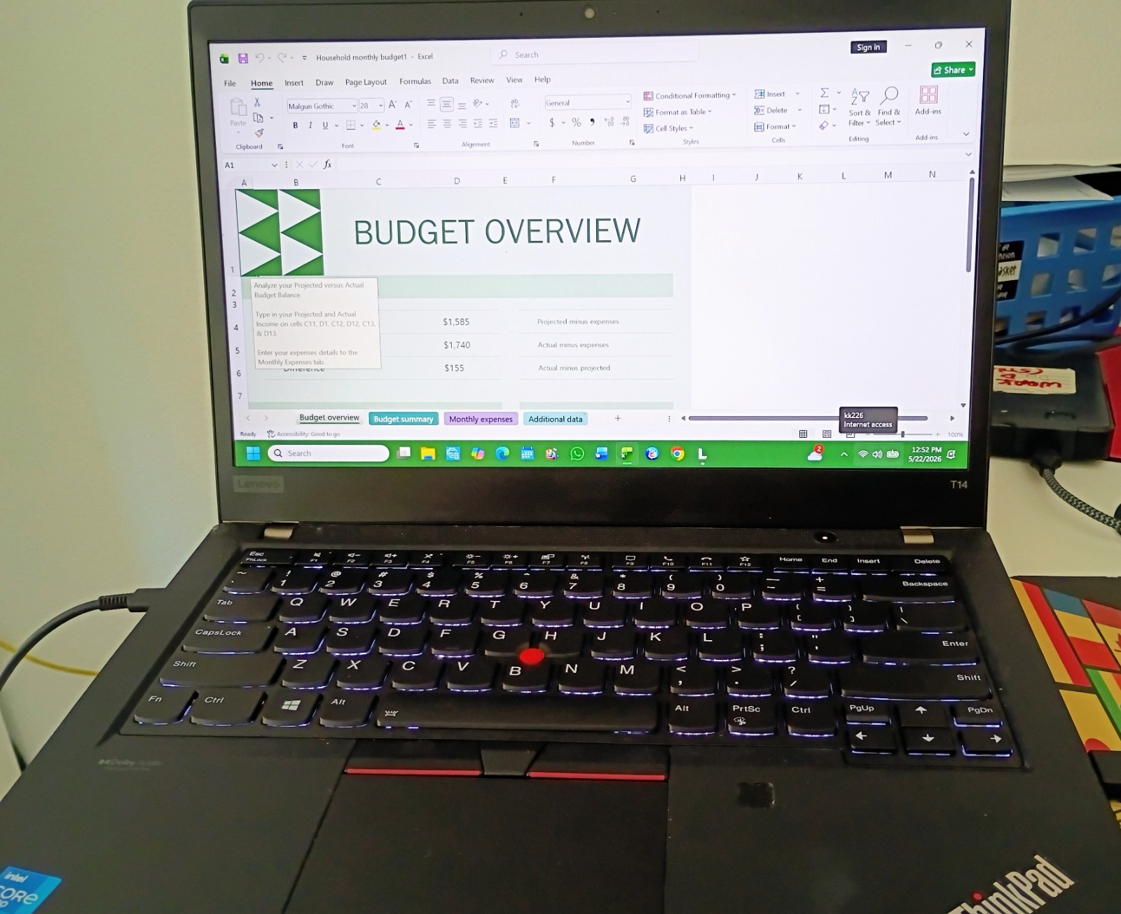 Lenovo ThinkPad T14 Gen2i Intel i5-1145G7 16GB 500GB Win 11 Pro. Please read!
