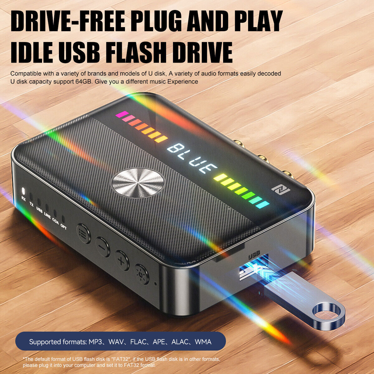 Bluetooth 5.3 Transmitter Receiver 3.5mm AUX RCA TV Home Stereo Audio Adapter