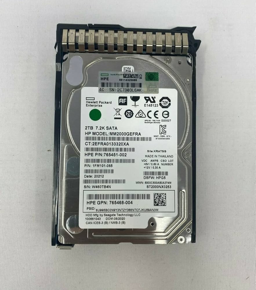 Original HP 2TB Enterprise MM2000GEFRA 765451-002 7200RPM 2.5″ SATA Hard Drive