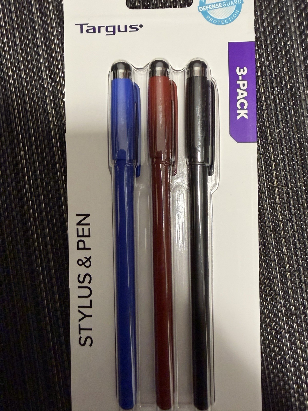 Targus AMM0601TBUS Antimicrobial Stylus & Pen (3 Pack) – Black, Red, Blue