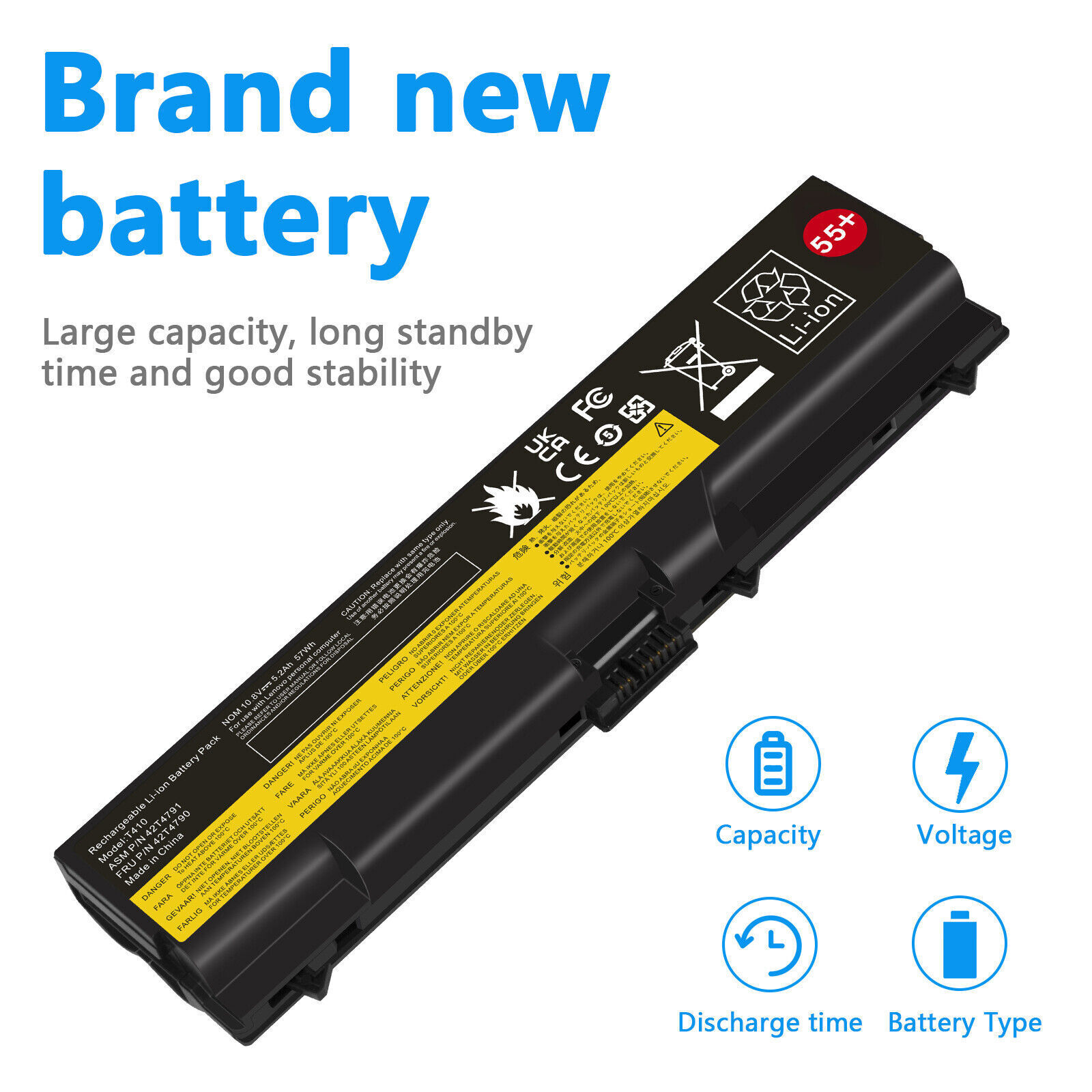 6/9 Cell Battery for Lenovo Thinkpad T410 W510 T510 T520 SL410 SL510 / Charger