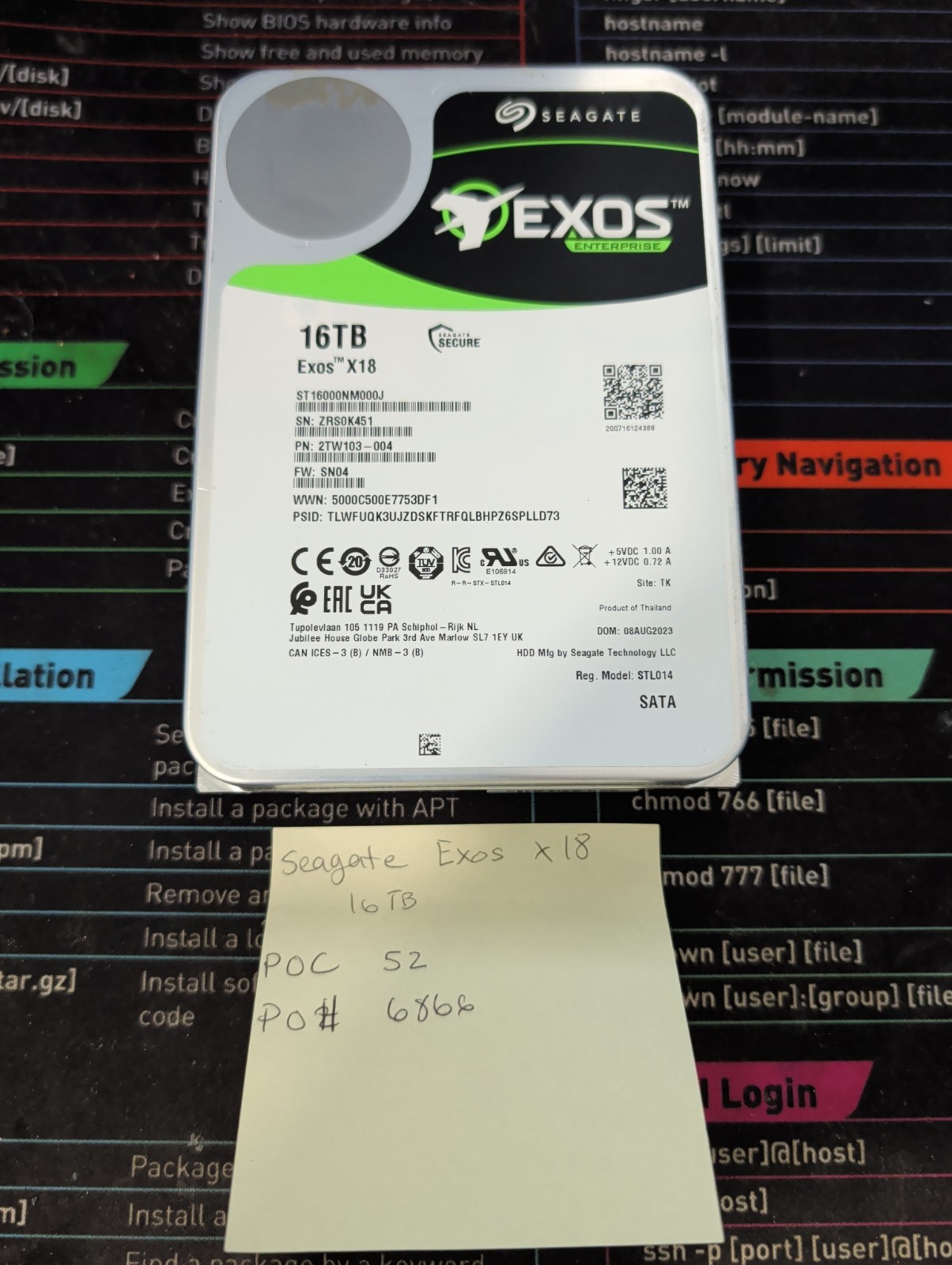 Seagate Exos X18 16TB SATA 7200RPM Hard Drive 256MB 3.5″