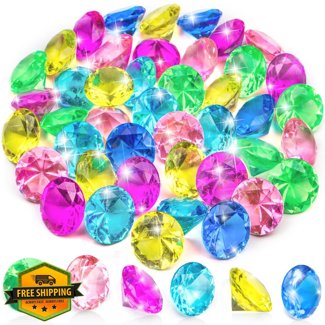 Prehalpty 70pc 30mm Acrylic Gems