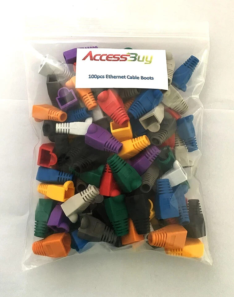 100 Pcs Mixed Color Cat5E Cat6 Rj45 Ethernet Network Cable Strain Relief Boots