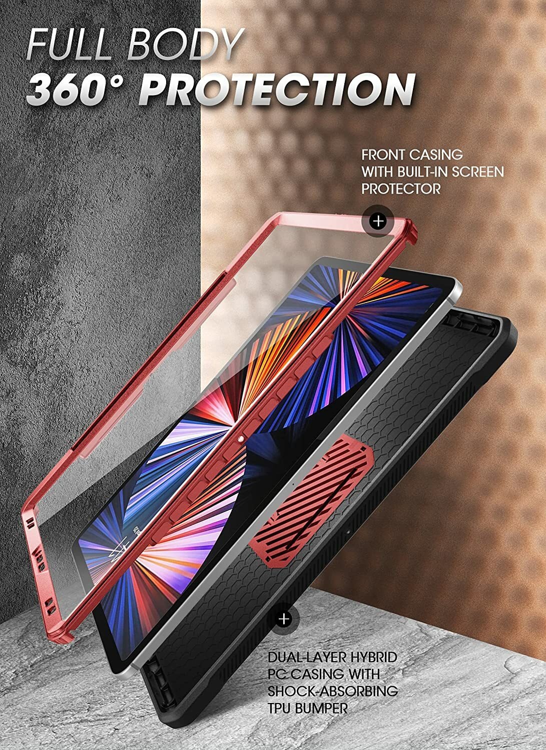SUPCASE for Apple iPadPro 12.9″ 2022/21/20 Case Screen Cover Support PenCharging