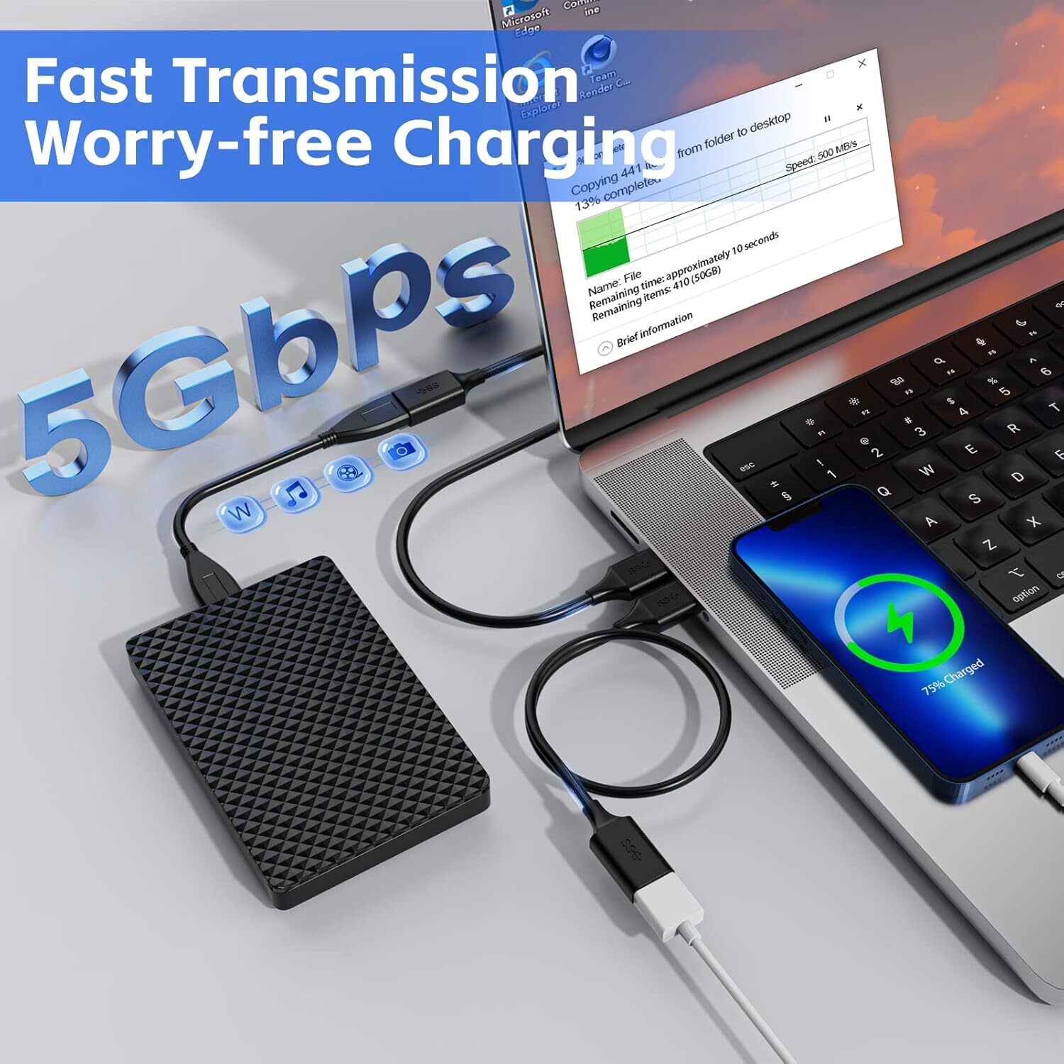 USB3.0 Extension Cable High Speed Extender Cord Adapter TypeA Male to Female Lot