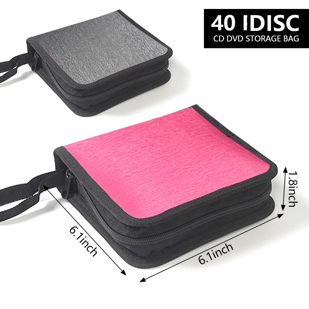 CD Case 40 Capacity CD/DVD Case Holders Wallet Nonwoven Fabric DVD Disc Storage