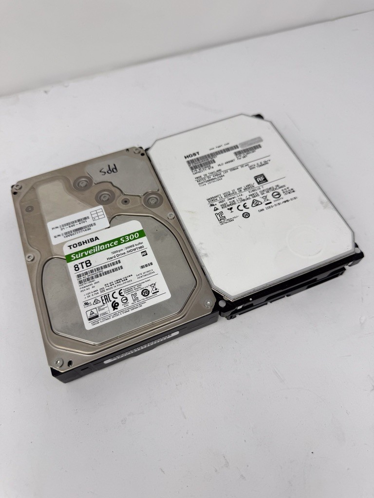 Lot of 2x 8TB SATA Hard Drives – Toshiba S300 & HGST Ultrastar He8 – For Parts/R