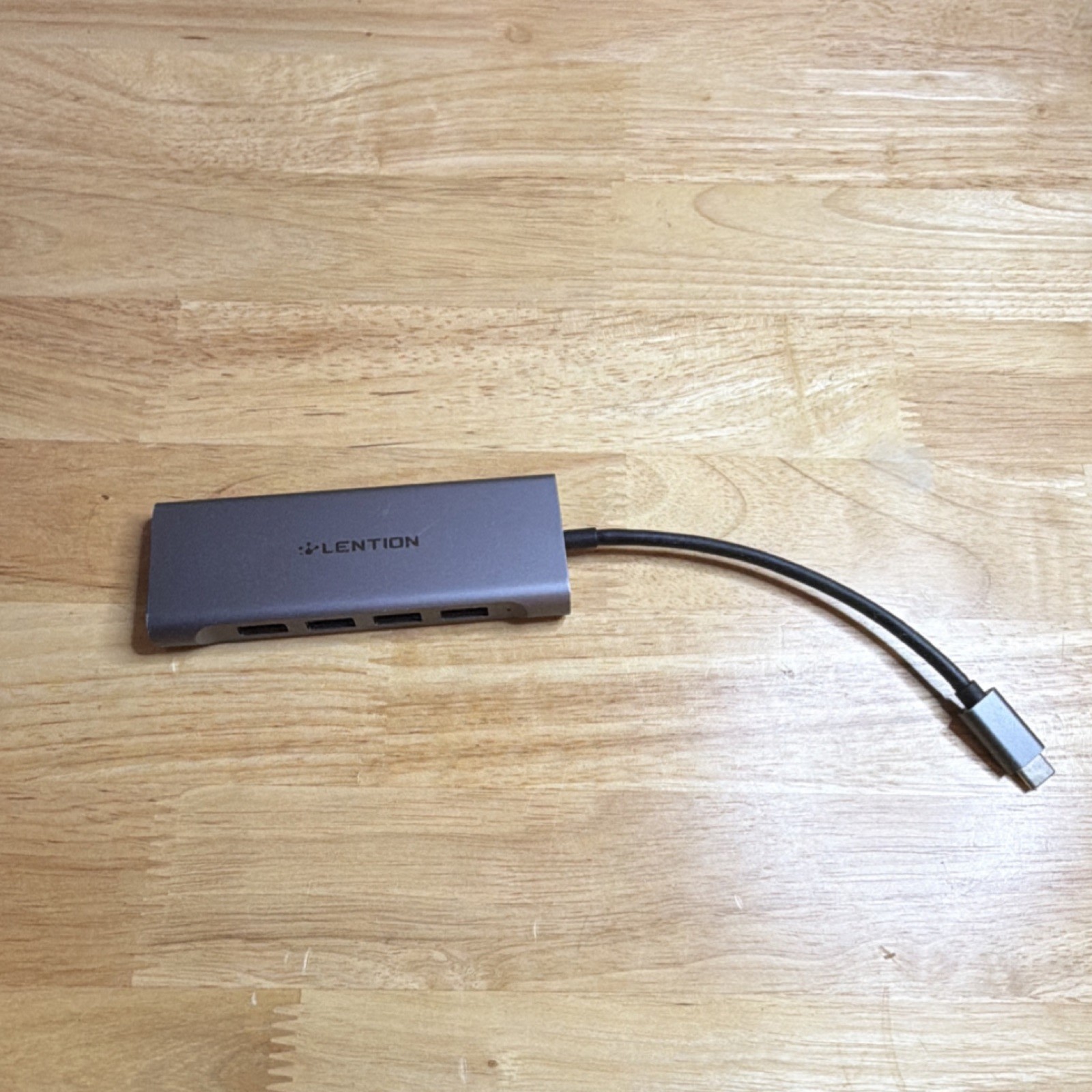 LENTION USB-C Hub Splitter Box 4-Port USB 3.0 HDMI Portable Gray C35H
