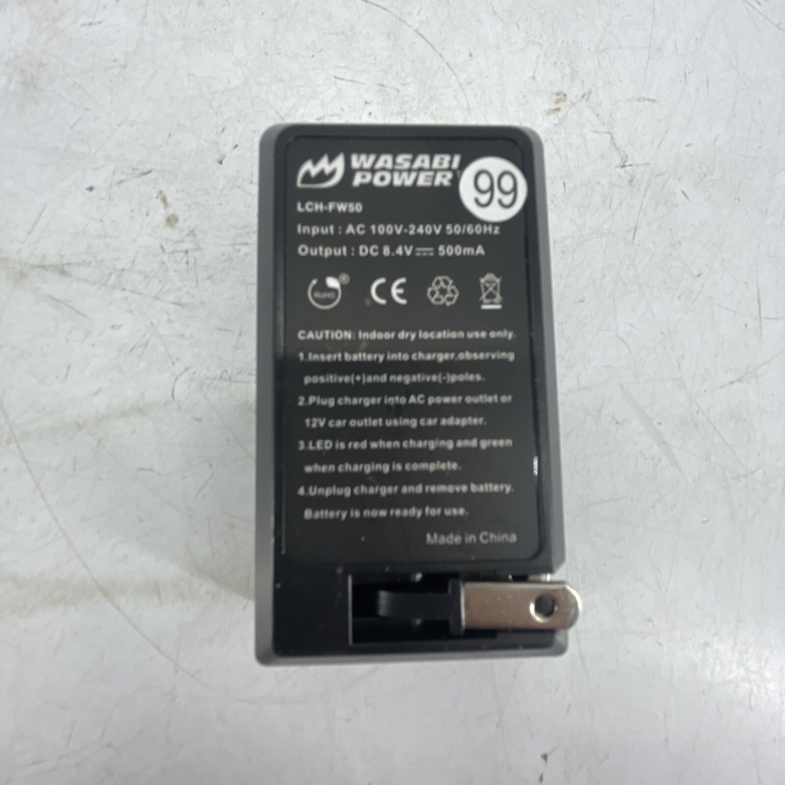 Genuine Wasabi Power LCH-FW50 Output 8.4 V 500 mA Power Supply Adapter A26