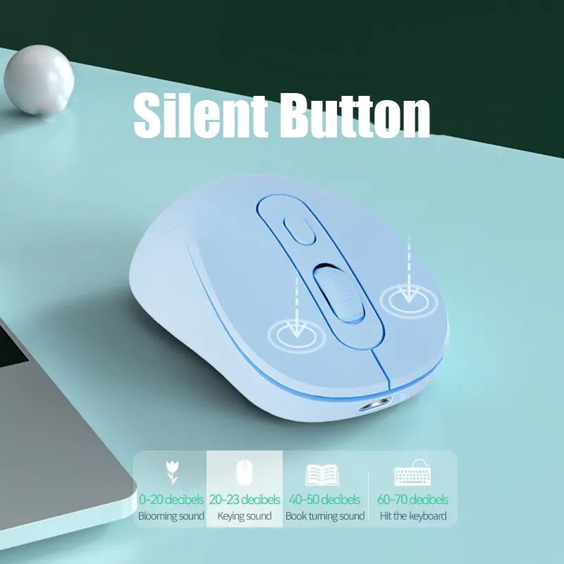 2.4Ghz Bluetooth Dual Wireless Mouse Silent Rechargeable for Laptop PC Tarvel