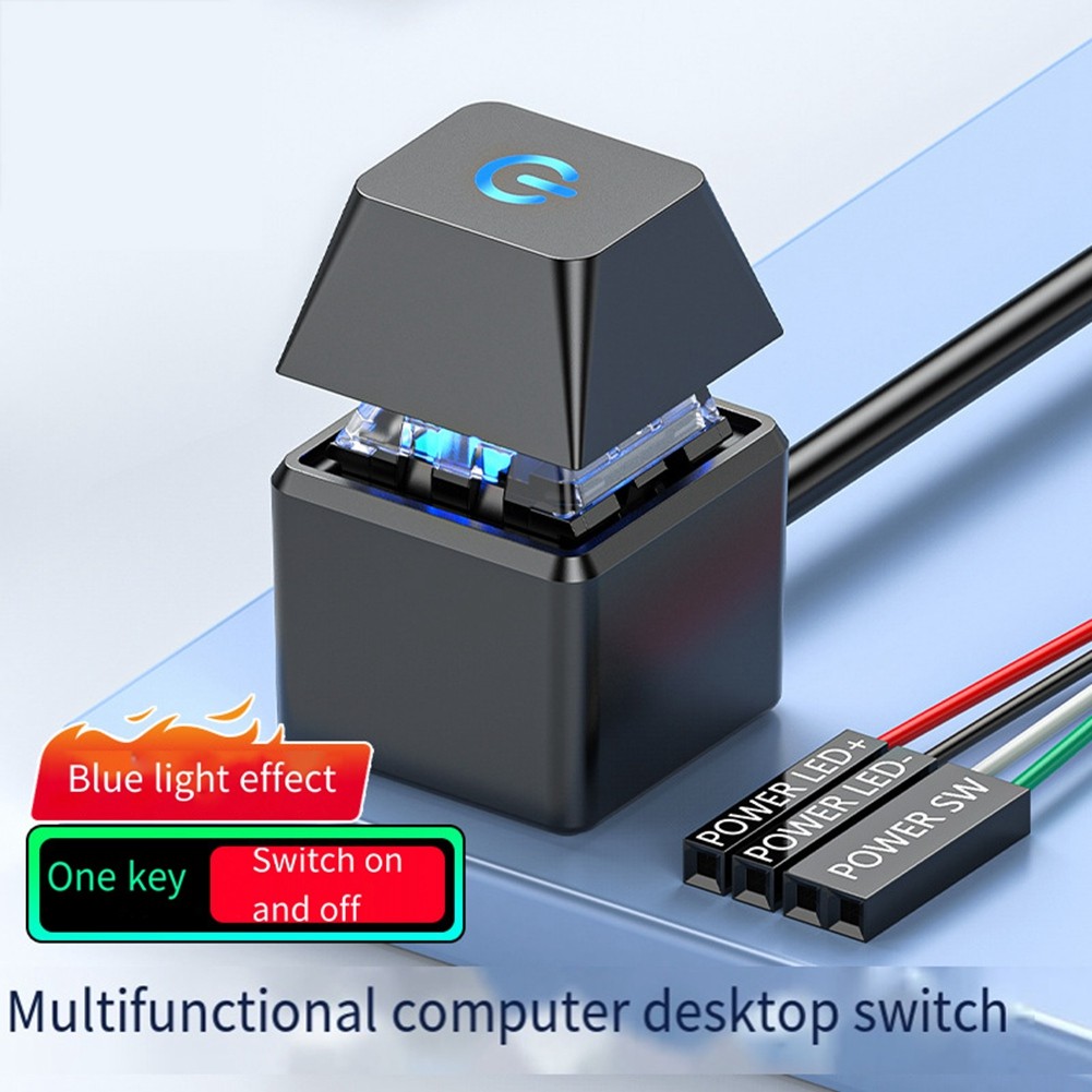 Computer PC Motherboard External LED Light ON/OFF Square Button 2M2129
