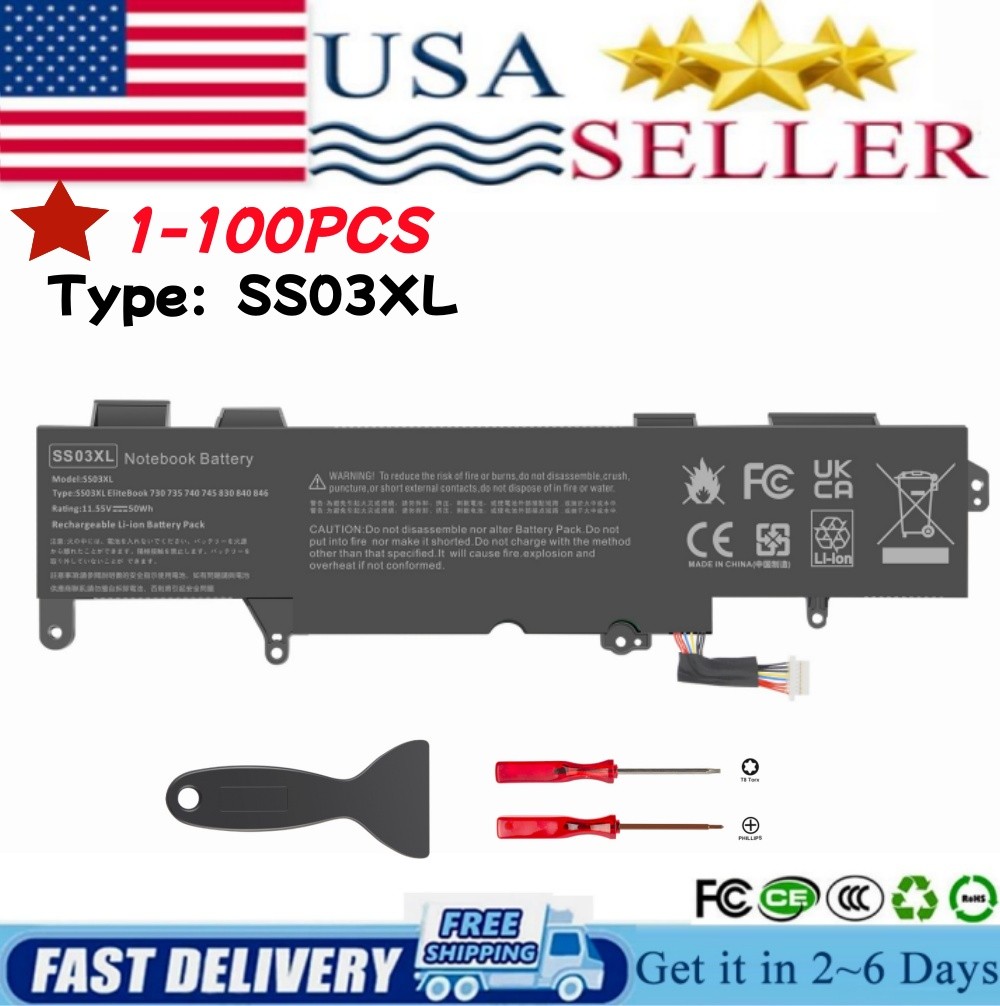 ✅LOT 1-100pcs SS03XL Battery For HP EliteBook 830 G5 / 840 G5 / 735 G5 745 50wh