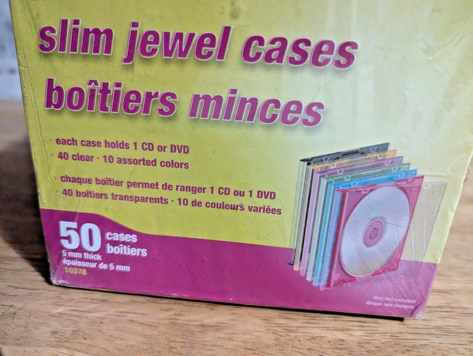 Staples 5mm Thick Slim Jewel Cases 50/Pack ~ 10378~Clear & Assorted Colors ~ NEW