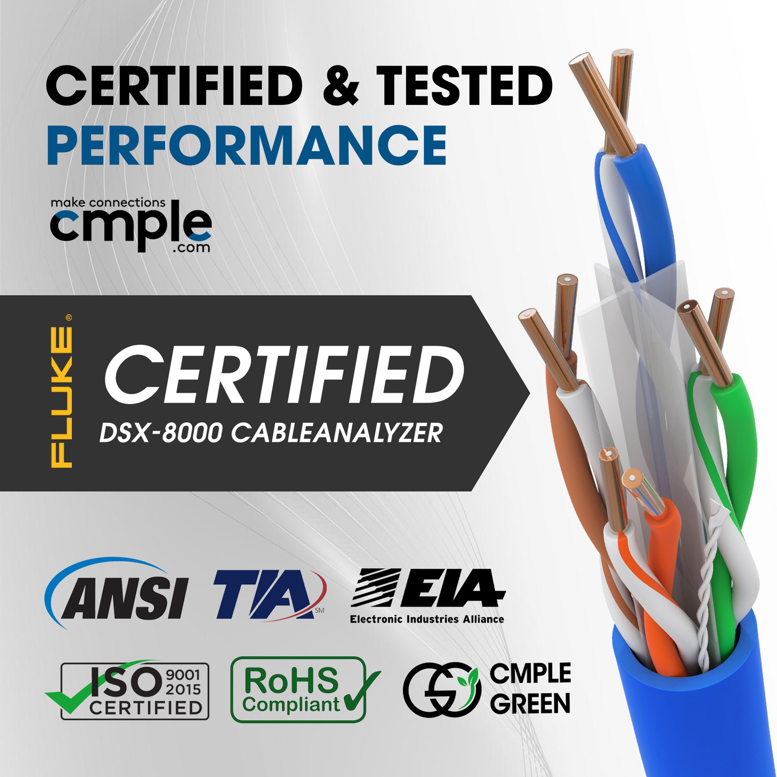 Cat6 Ethernet Cable Bulk 1000ft 23AWG CMR Riser LAN Cord Cat 6 Data Wire 550MHz