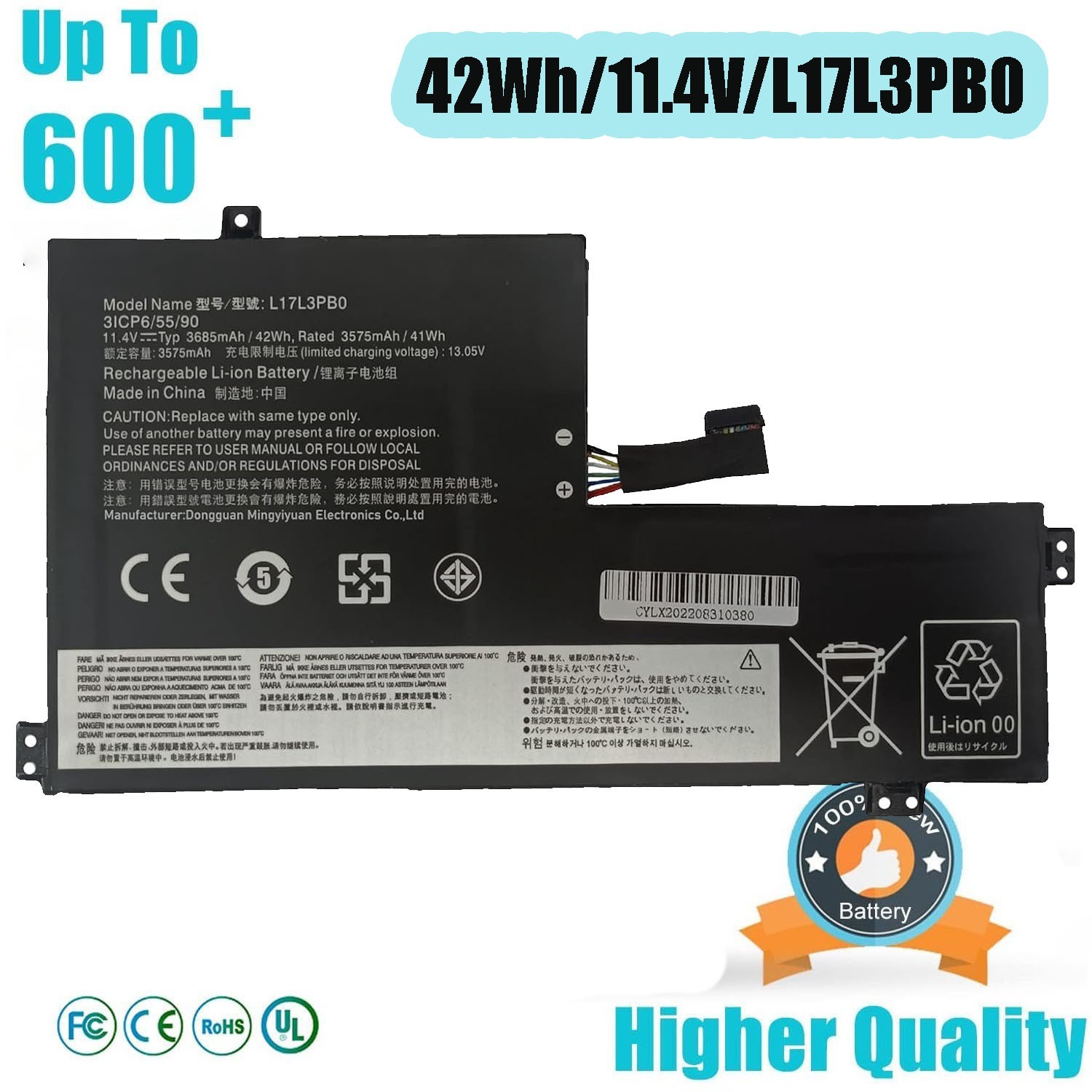 NEW Battery For Lenovo Chromebook 100E 300E 500E Type L17M3PB0 L17L3PB0 L18D3PG1