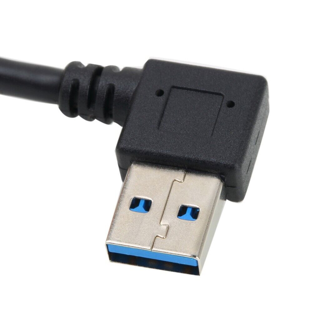 USB 3.0 Angle 90 Degree Extension Cable Male to Female Adapter Cord Data Sync 3x