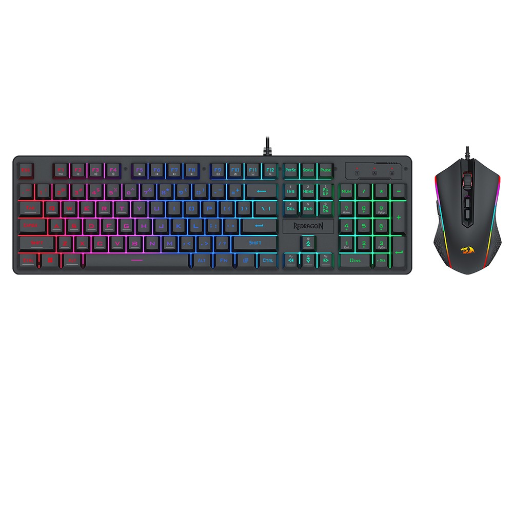REDRAGON S107-RGB-BA Gaming Keyboard+Mouse Combo,RGB Backlit Keyboard,10000DPI