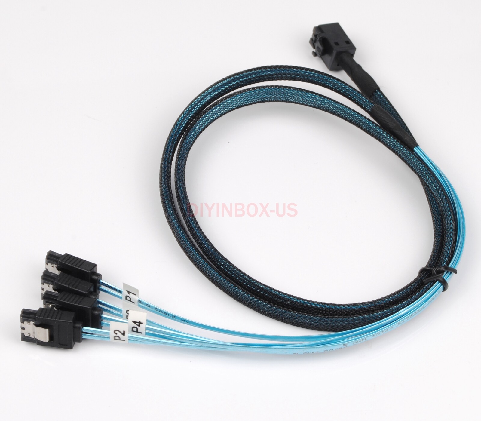 Lot Mini SAS SFF-8643 Target to 4 SATA 7pin Host Hard Disk Data Serve Raid Cable